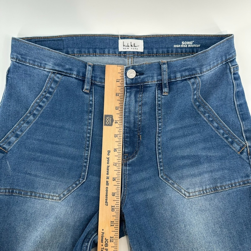 Nicole Miller New York Soho Jeans Womens 10 Blue Denim High Rise Bootcut Stretch - Picture 8 of 10